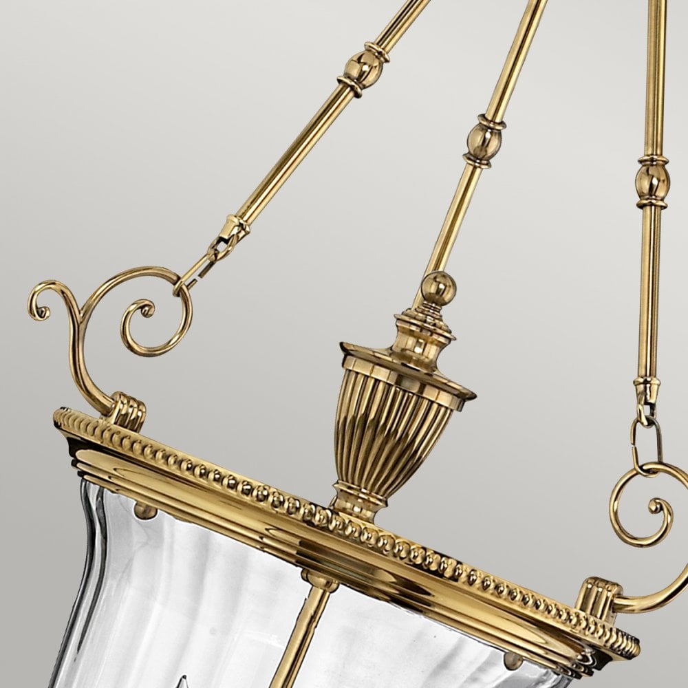 Cambridge Triple Light Large Pendant in Burnished Brass