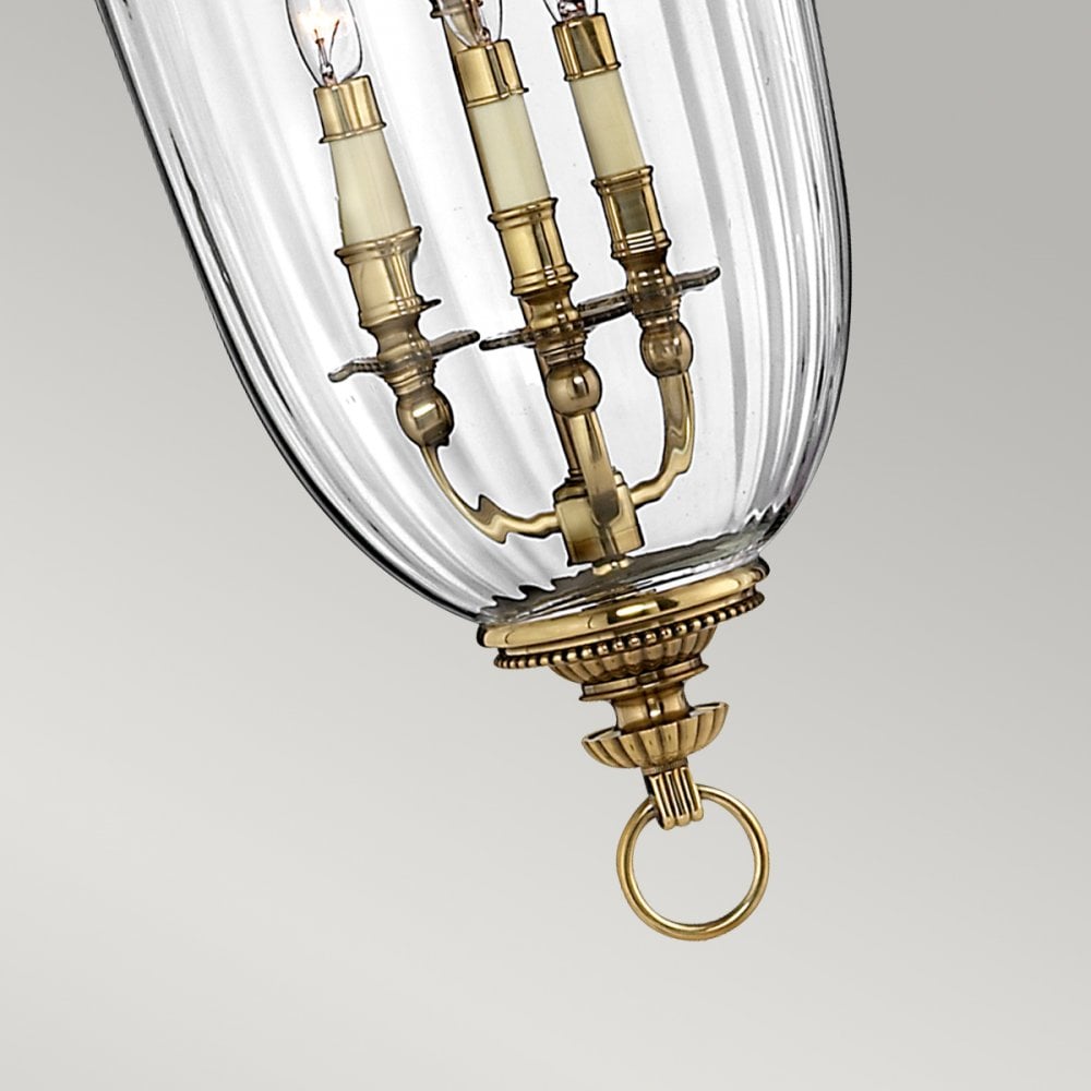 Cambridge Triple Light Large Pendant in Burnished Brass
