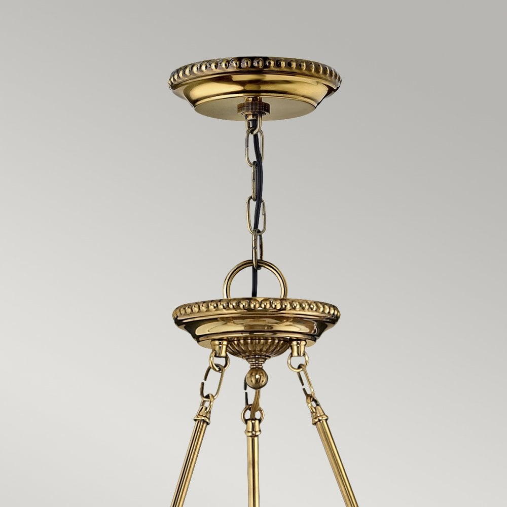 Cambridge Triple Light Large Pendant in Burnished Brass