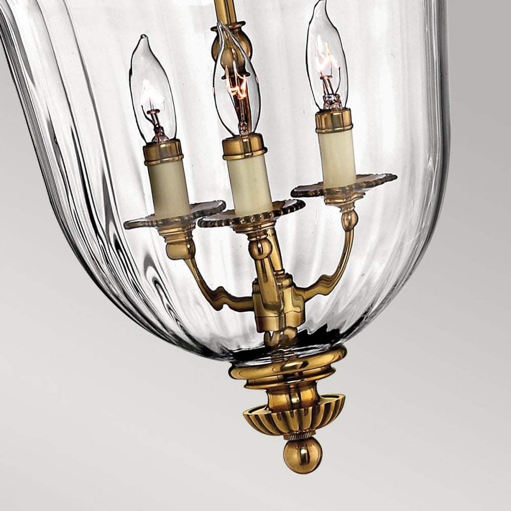 Cambridge Triple Light Small Pendant in Burnished Brass