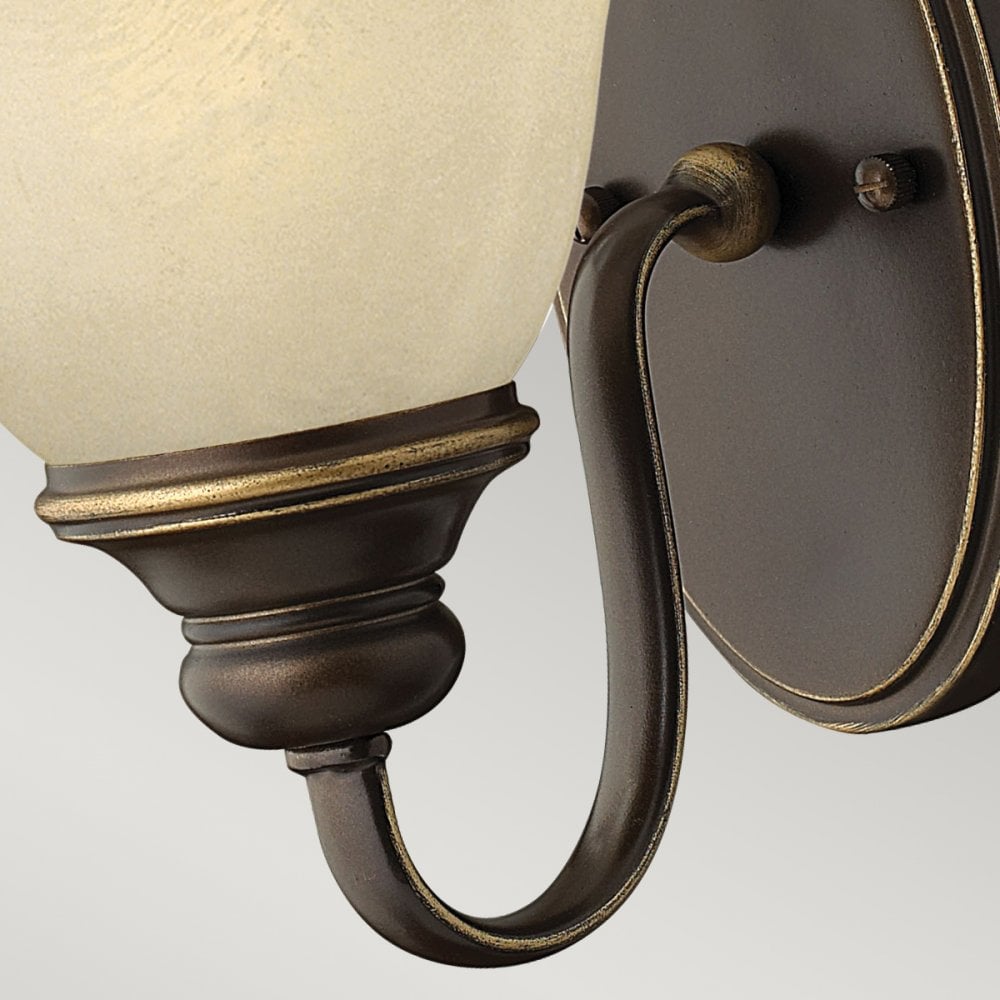 Cello Wall Light in Antique Bronze & Alabaster Glass
