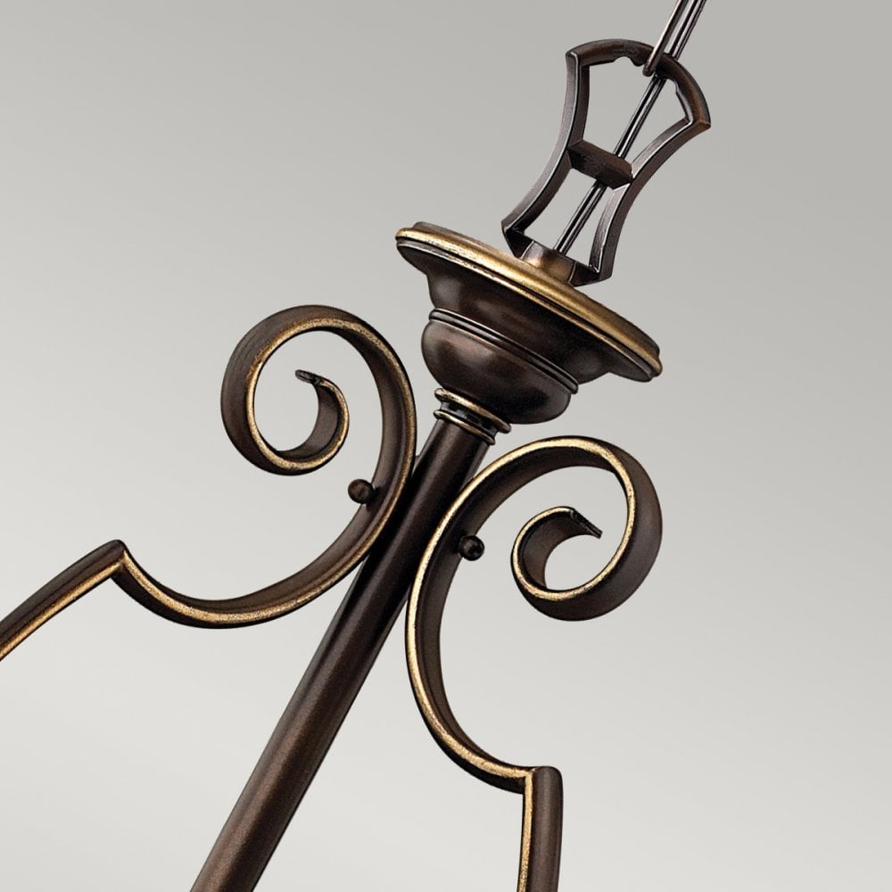 Cello Six Light Chandelier in Antique Bronze & Alabaster Glass
