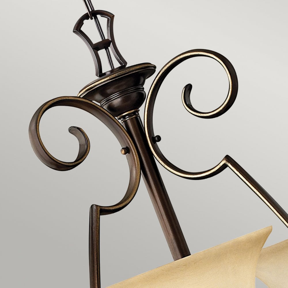 Cello Nine Light Chandelier in Antique Bronze & Alabaster Glass