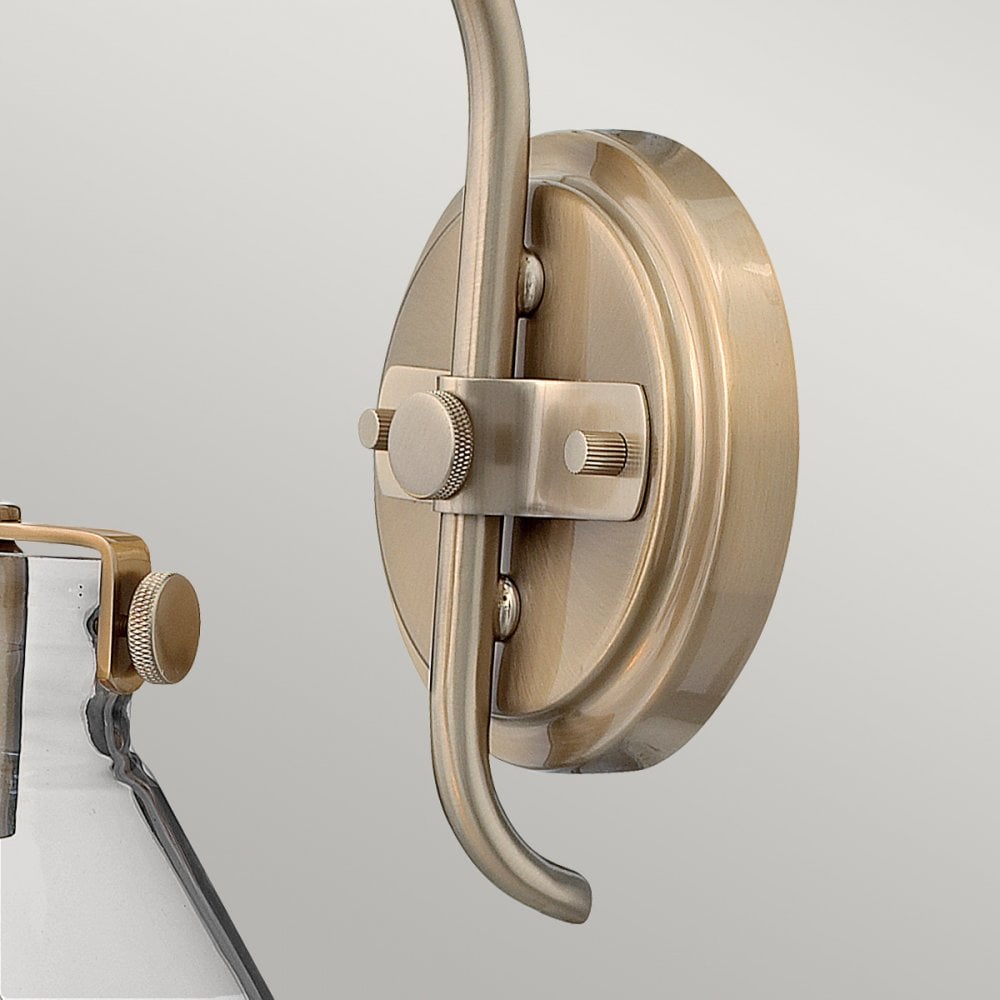 Congress Fluted Clear Glass Wall Light in Brushed Caramel