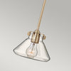 Congress Fluted Clear Glass Pendant in Brushed Caramel
