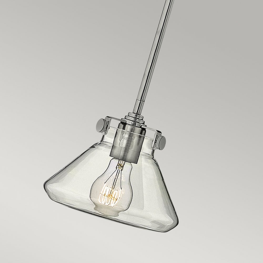 Congress Fluted Clear Glass Pendant in Chrome