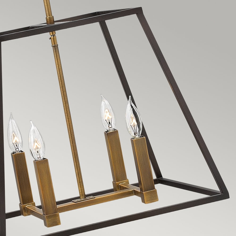 Fulton Large 4 Light Chandelier Pendant in Bronze