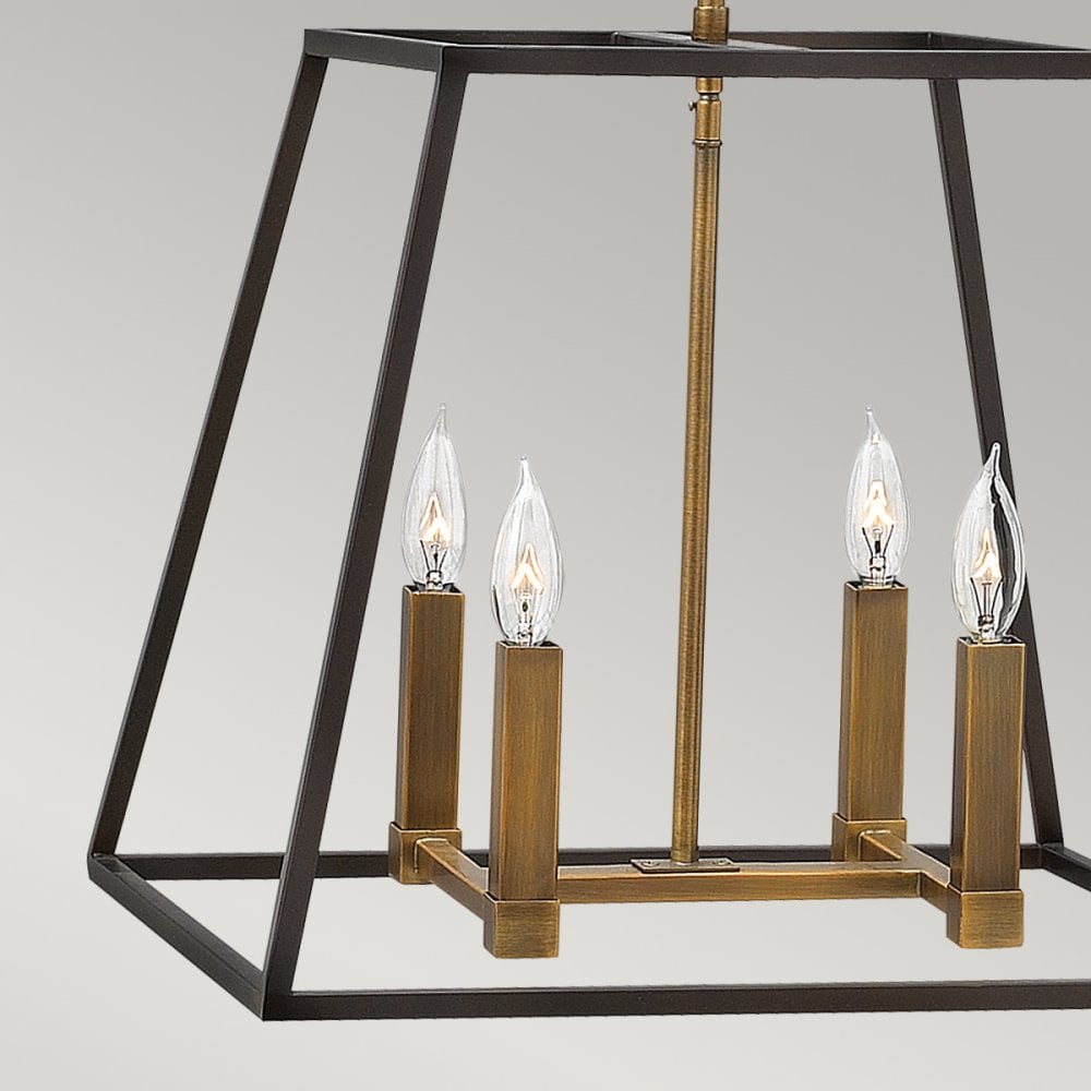 Fulton Large 4 Light Chandelier Pendant in Bronze
