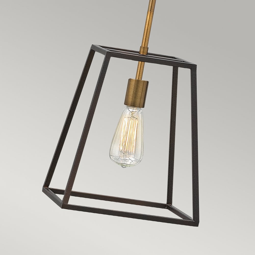 Fulton 1 Light Cage Pendant in Bronze