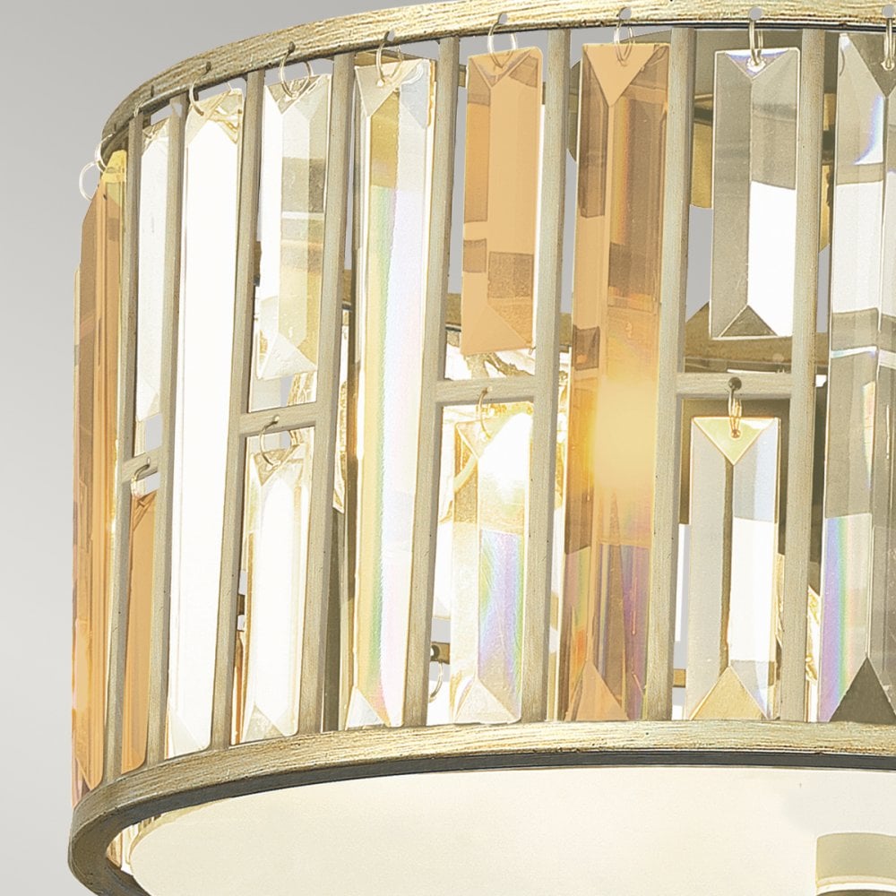 Gemma Flush Mount Ceiling Light in Silver Leaf