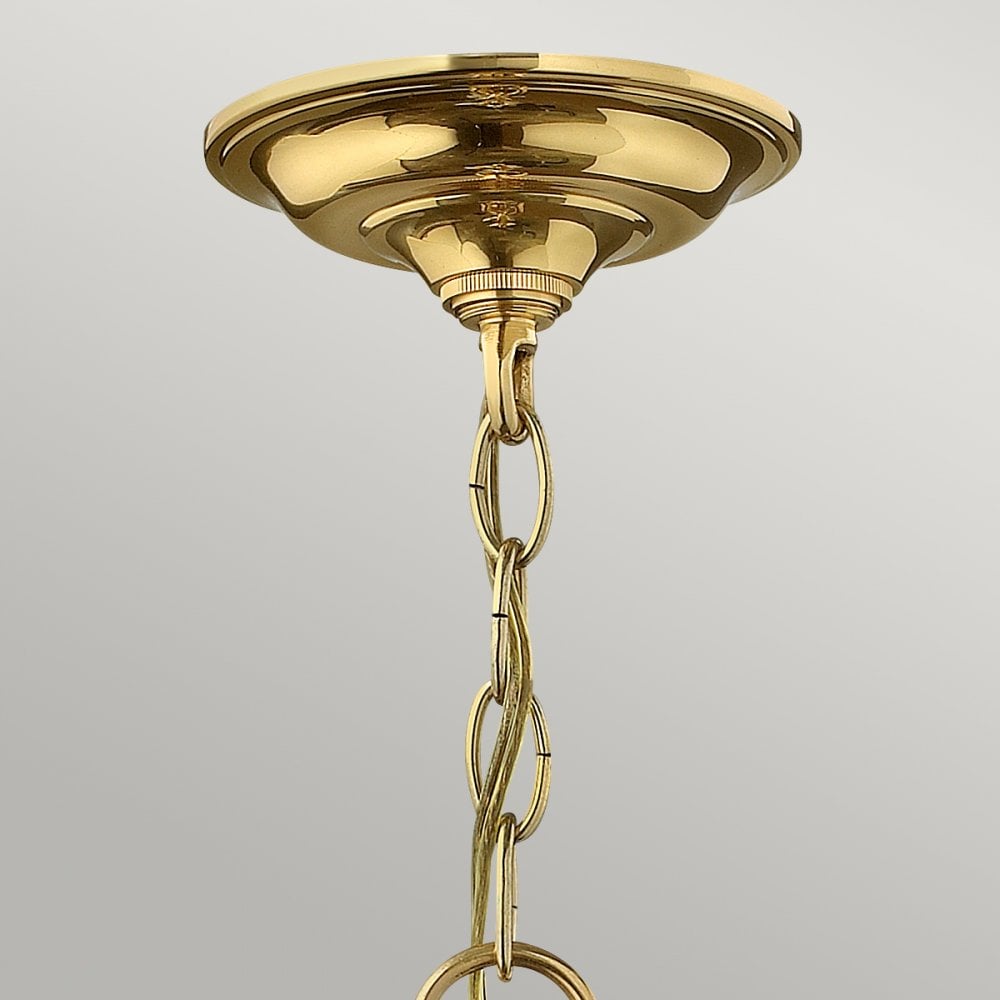 Gentry Four Light Medium Pendant in Polished Solid Brass