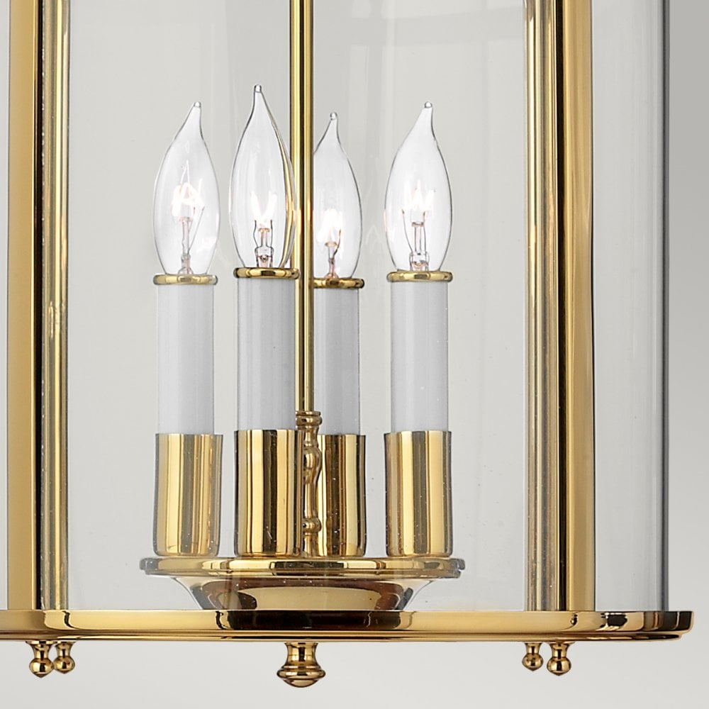 Gentry Four Light Medium Pendant in Polished Solid Brass
