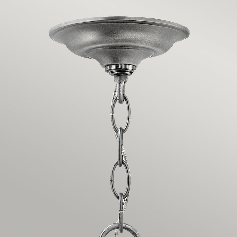 Gentry Four Light Medium Pendant in Pewter