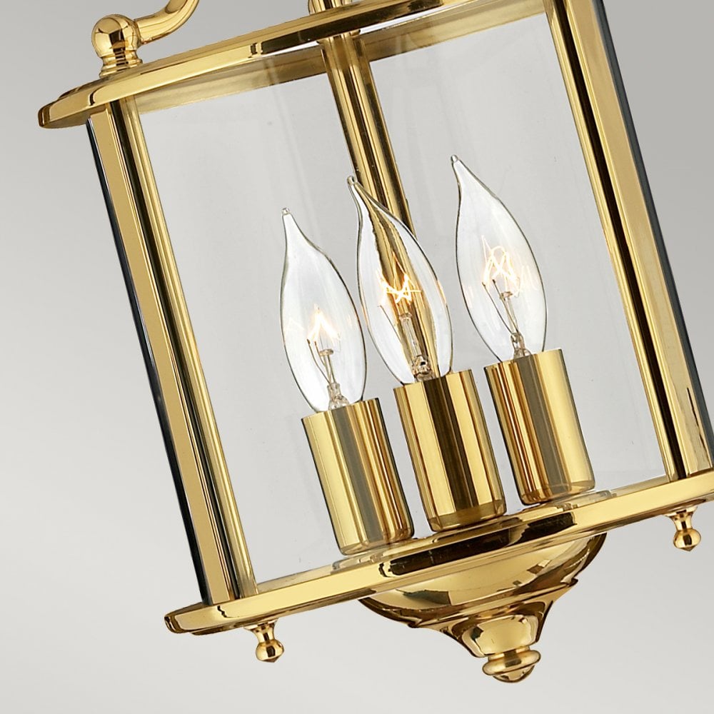 Gentry Three Light Small Pendant in Polished Solid Brass
