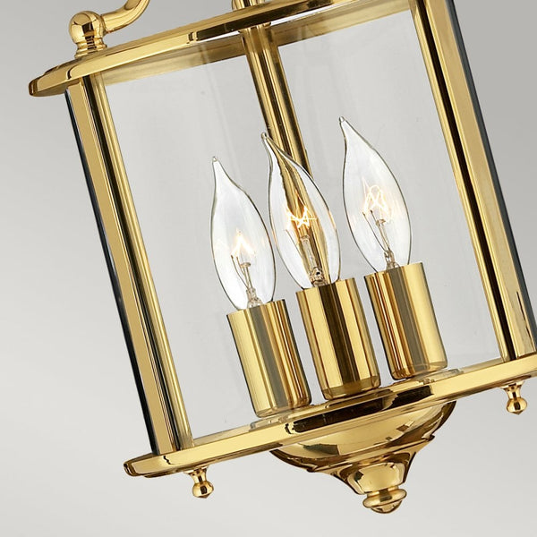 Gentry Three Light Small Pendant in Polished Solid Brass