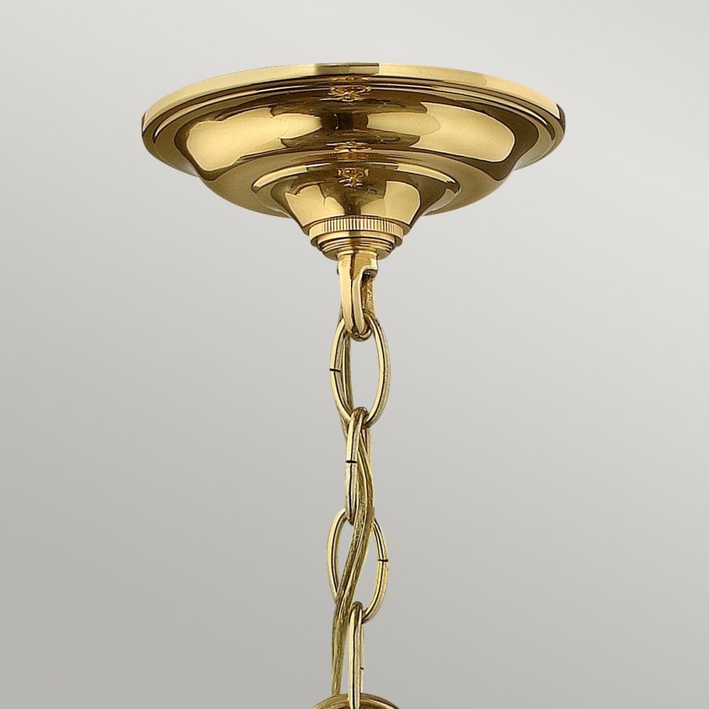 Gentry Three Light Small Pendant in Polished Solid Brass