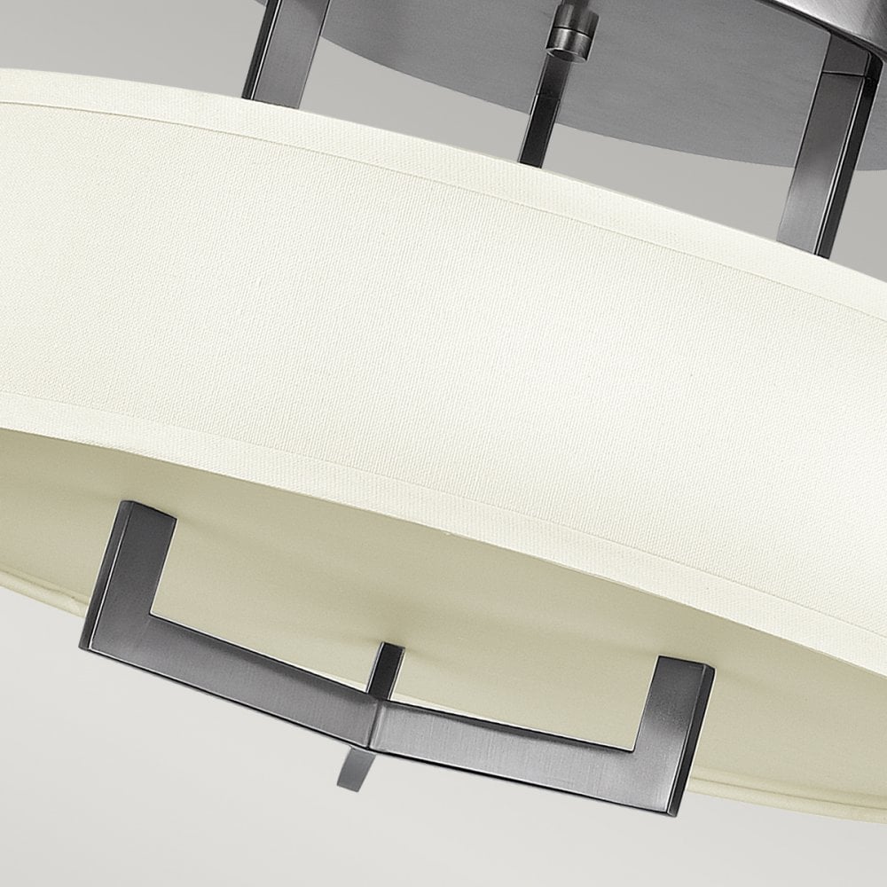 Hampton Semi Flush Ceiling Light in Antique Nickel