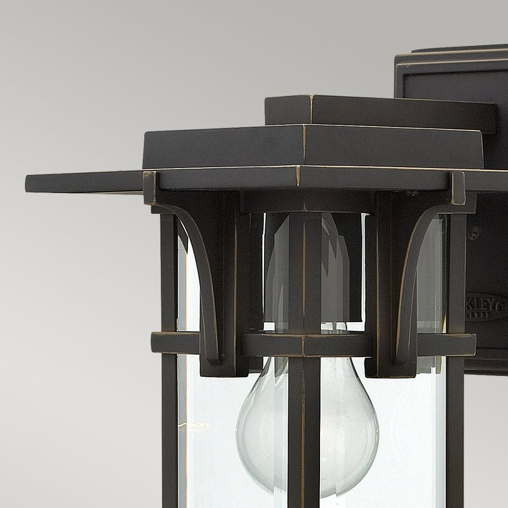 Manhattan Small Outdoor Wall Lantern in Oil Rubbed Bronze