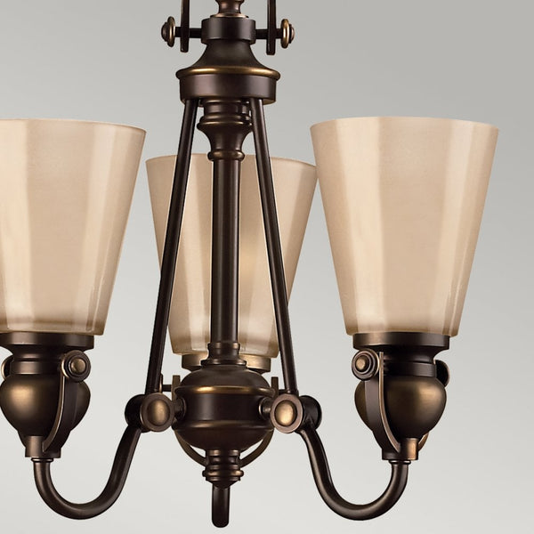 Mayflower Three Light Chandelier in Olde Bronze