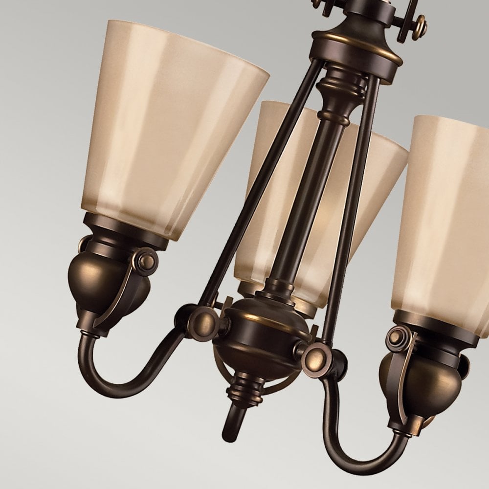 Mayflower Three Light Chandelier in Olde Bronze