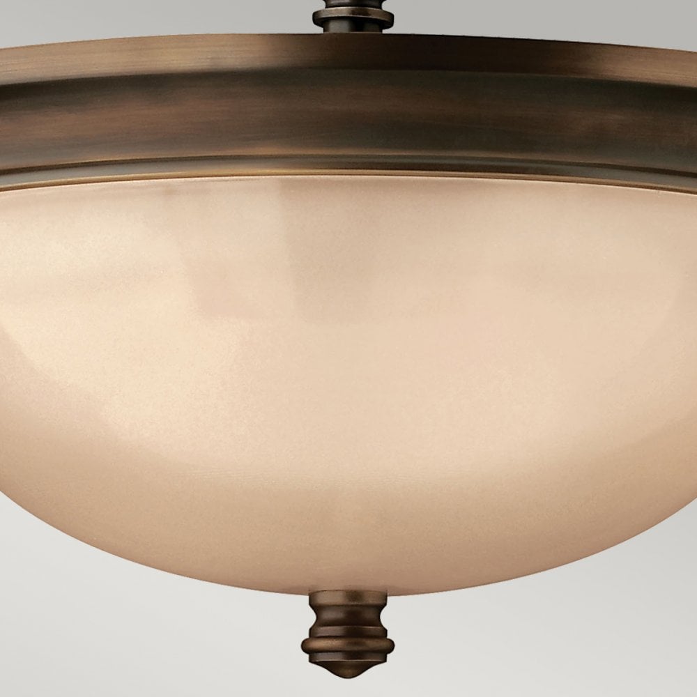 Mayflower Three Light Semi-Flush Fitting in Olde Bronze