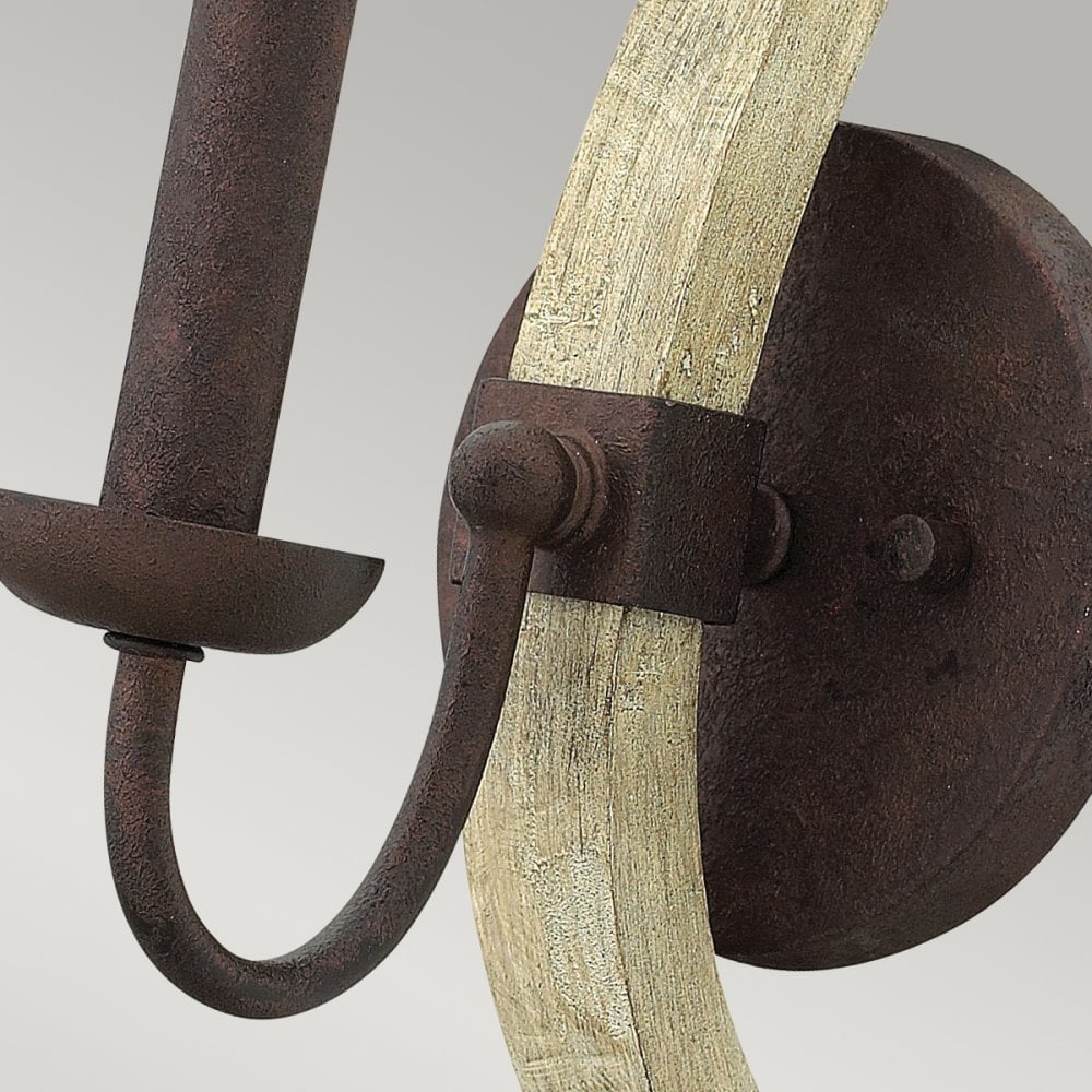 Middlefield Single Wall Light in Solid Distressed Wood