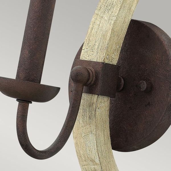 Middlefield Single Wall Light in Solid Distressed Wood