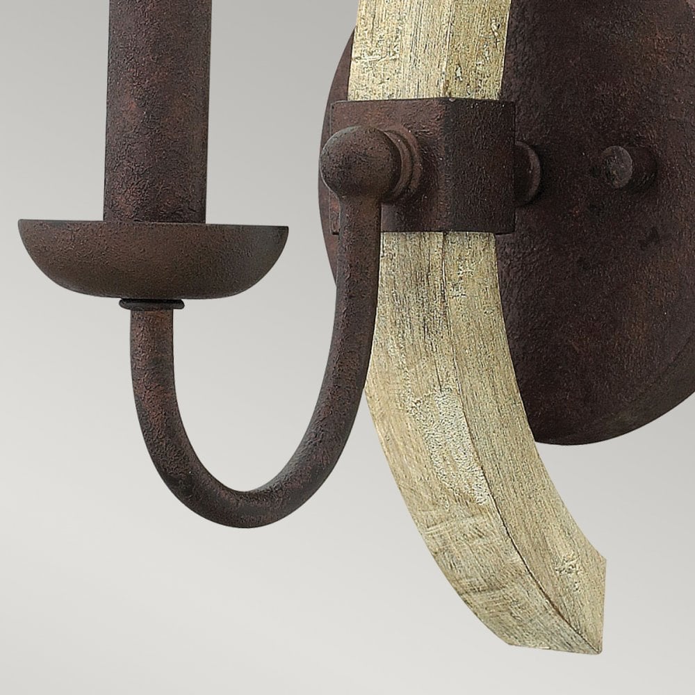 Middlefield Single Wall Light in Solid Distressed Wood