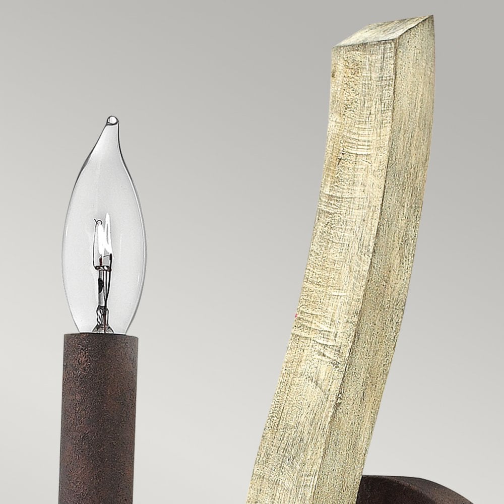 Middlefield Single Wall Light in Solid Distressed Wood