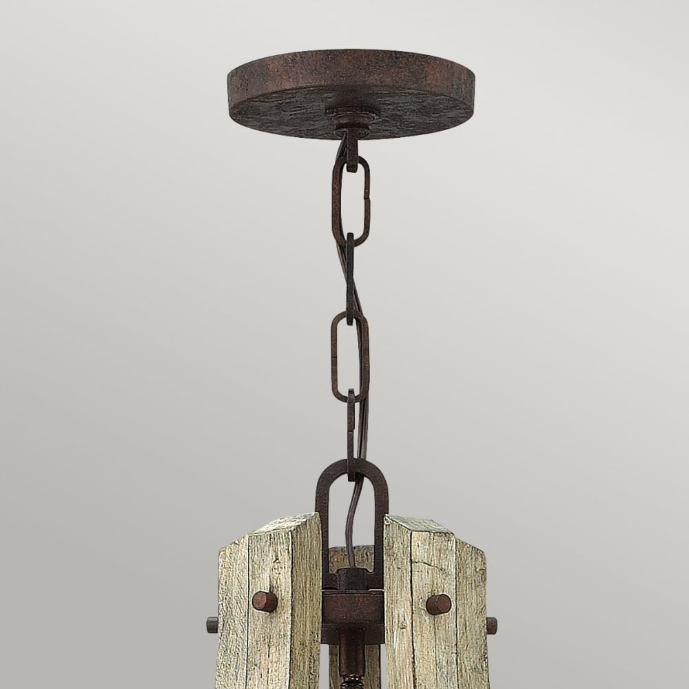 Middlefield Five Light Chandelier in Solid Distressed Wood