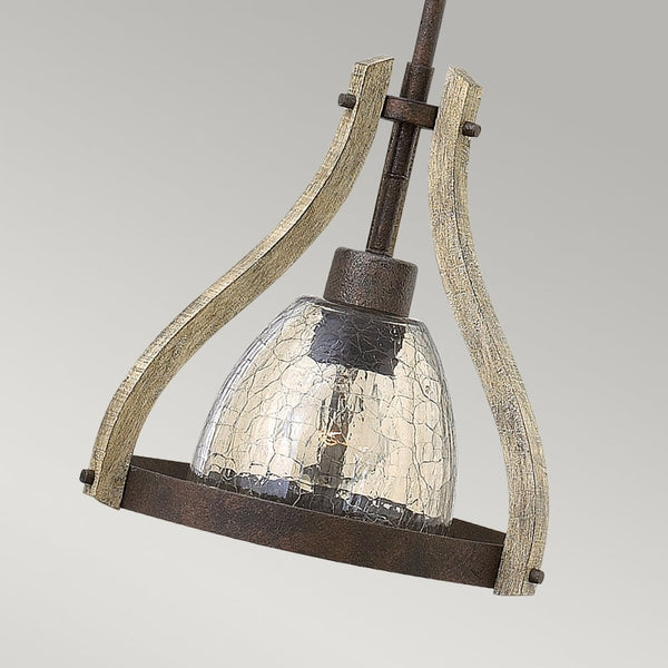 Middlefield Mini Pendant in Solid Distressed Wood