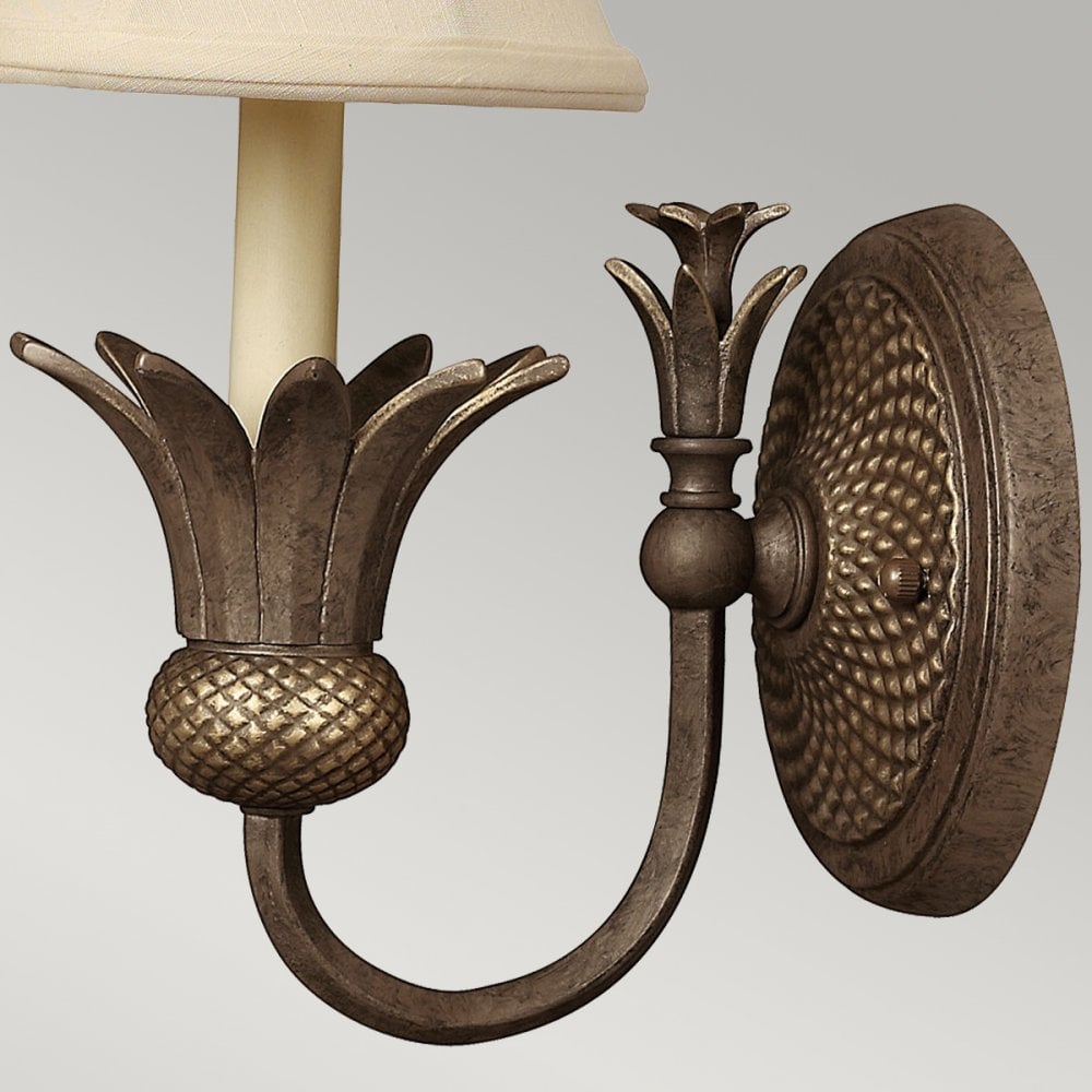 Plantation Single Wall Light in Pearl Bronze