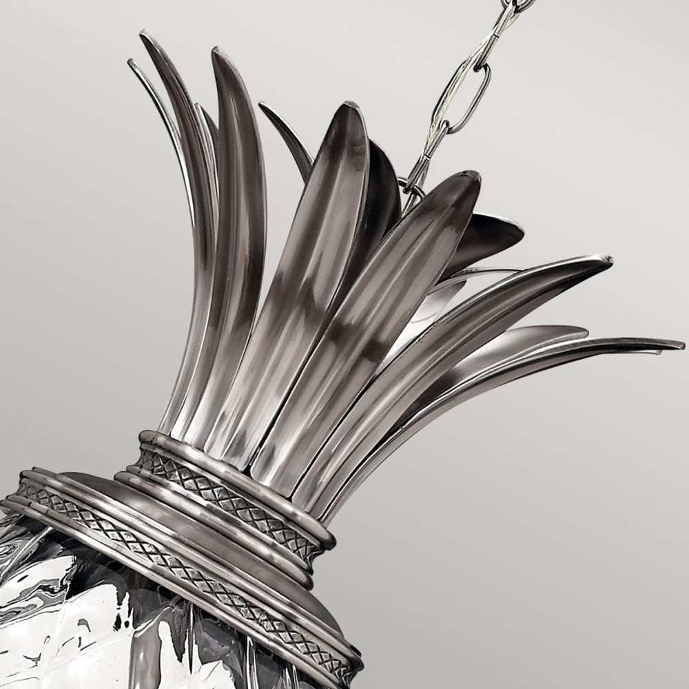 Plantation Four Light Pendant in Polished Antique Nickel