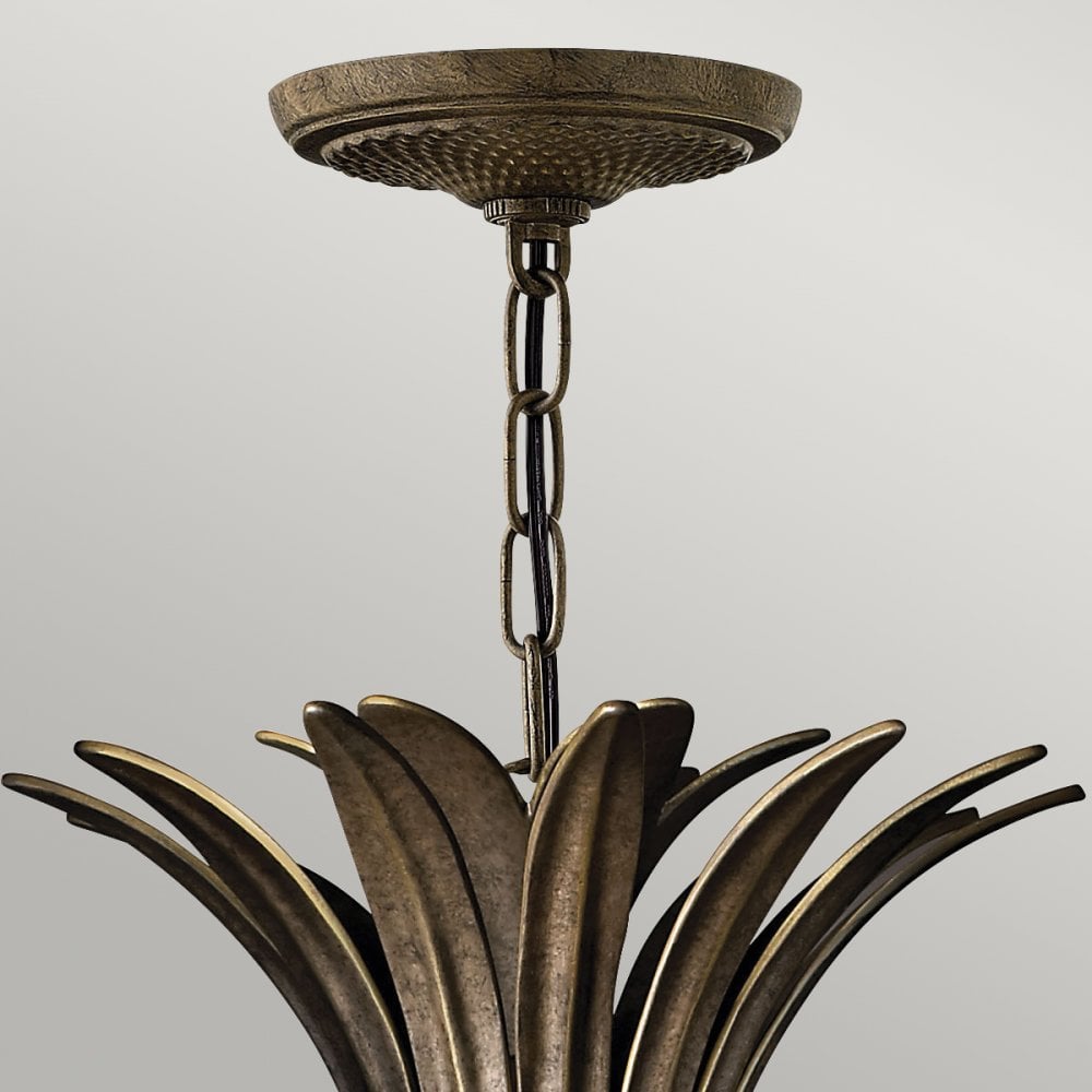 Plantation Four Light Pendant in Pearl Bronze