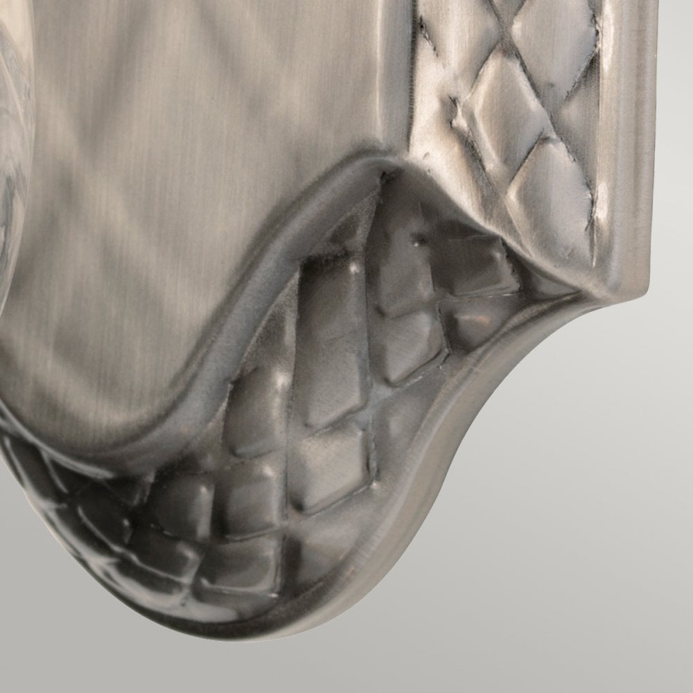 Plantation Bathroom IP44 Wall Light in Polished Antique Nickel