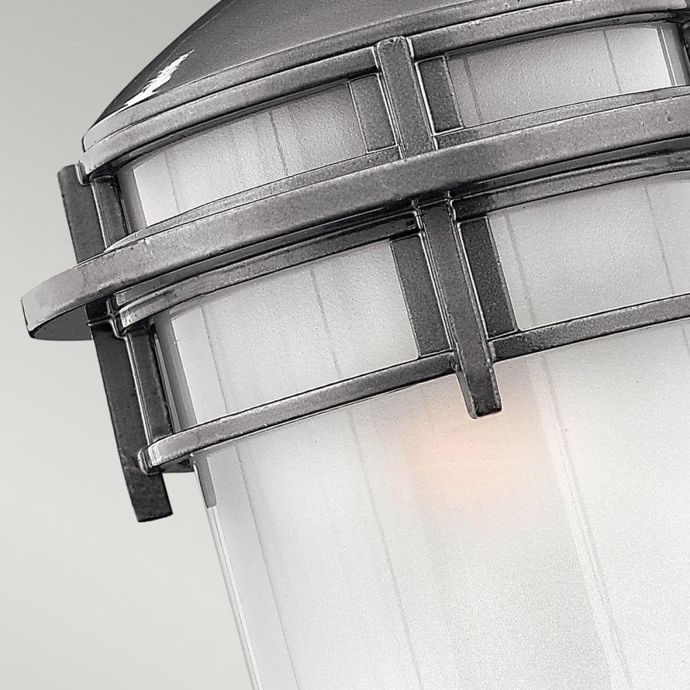 Reef Small Outdoor Wall Lantern in Hematite