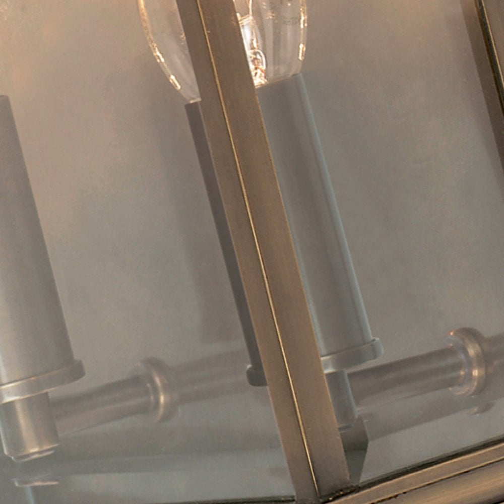 Holborn IP44 Exterior Medium Half Lantern Wall Light in Dark Bronze