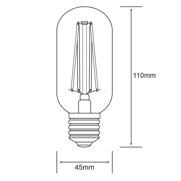 Classic Deco E27 Dimmable Warm White LED 110mm Tube 2700K 4W 300lm