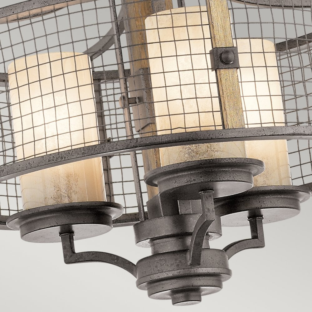 Ahrendale 3 Light Duo-Mount Chandelier in Anvil Iron