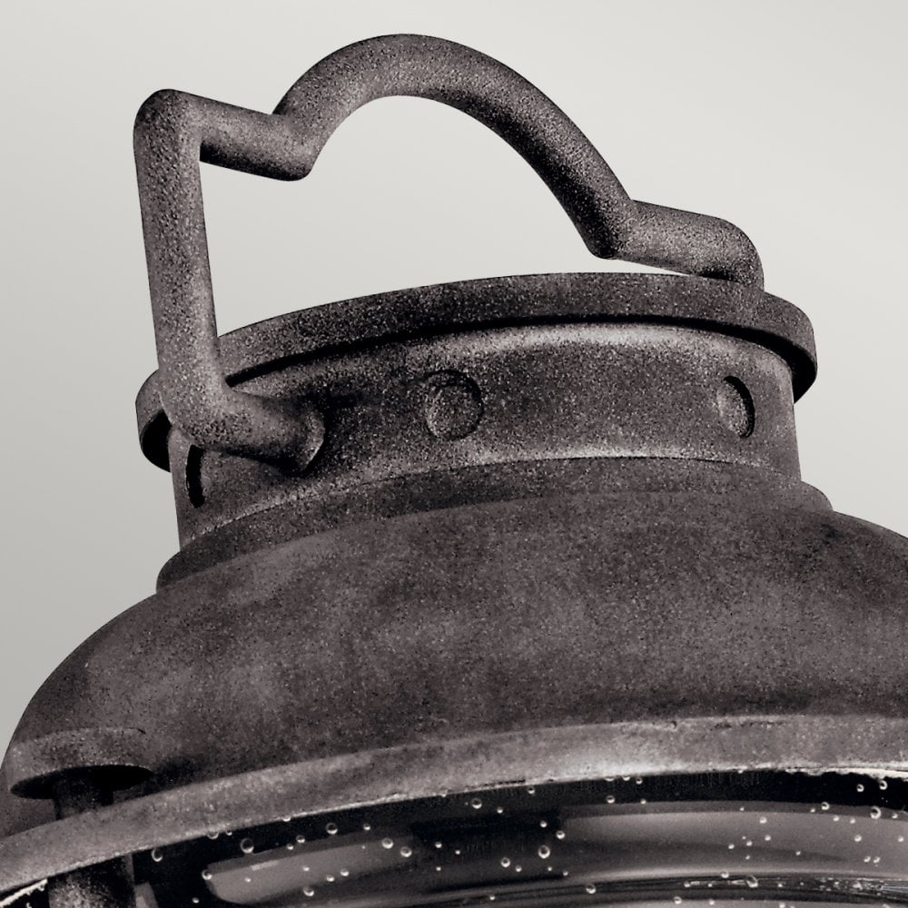 Ashland Bay Outdoor Pedestal Lantern in Weathered Zinc