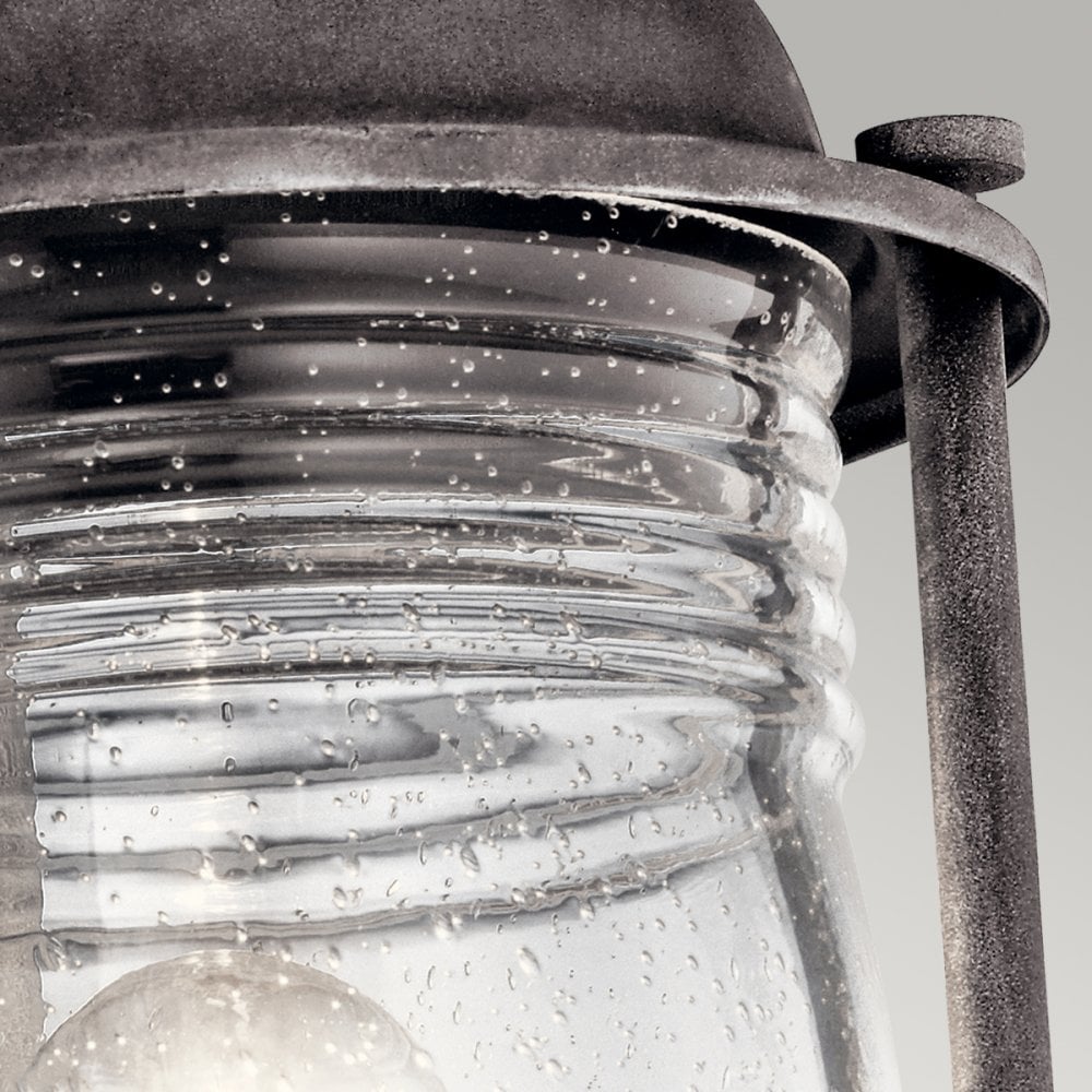 Ashland Bay Outdoor Pedestal Lantern in Weathered Zinc