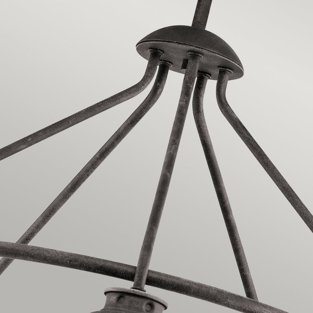Ashland Bay 5 Light Outdoor Chandelier Pendant in Weathered Zinc