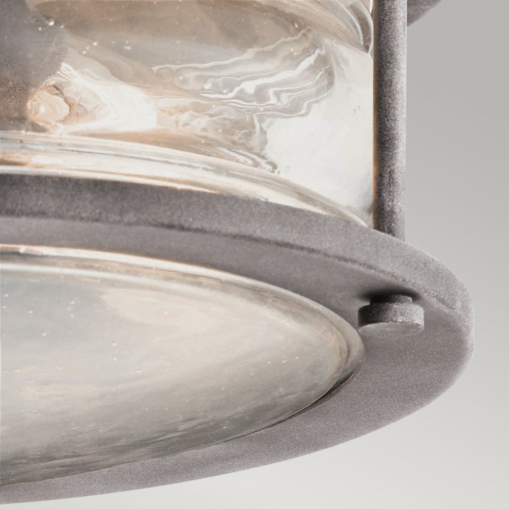 Ashland Bay 2 Light Outdoor Ceiling Flush in Weathered Zinc