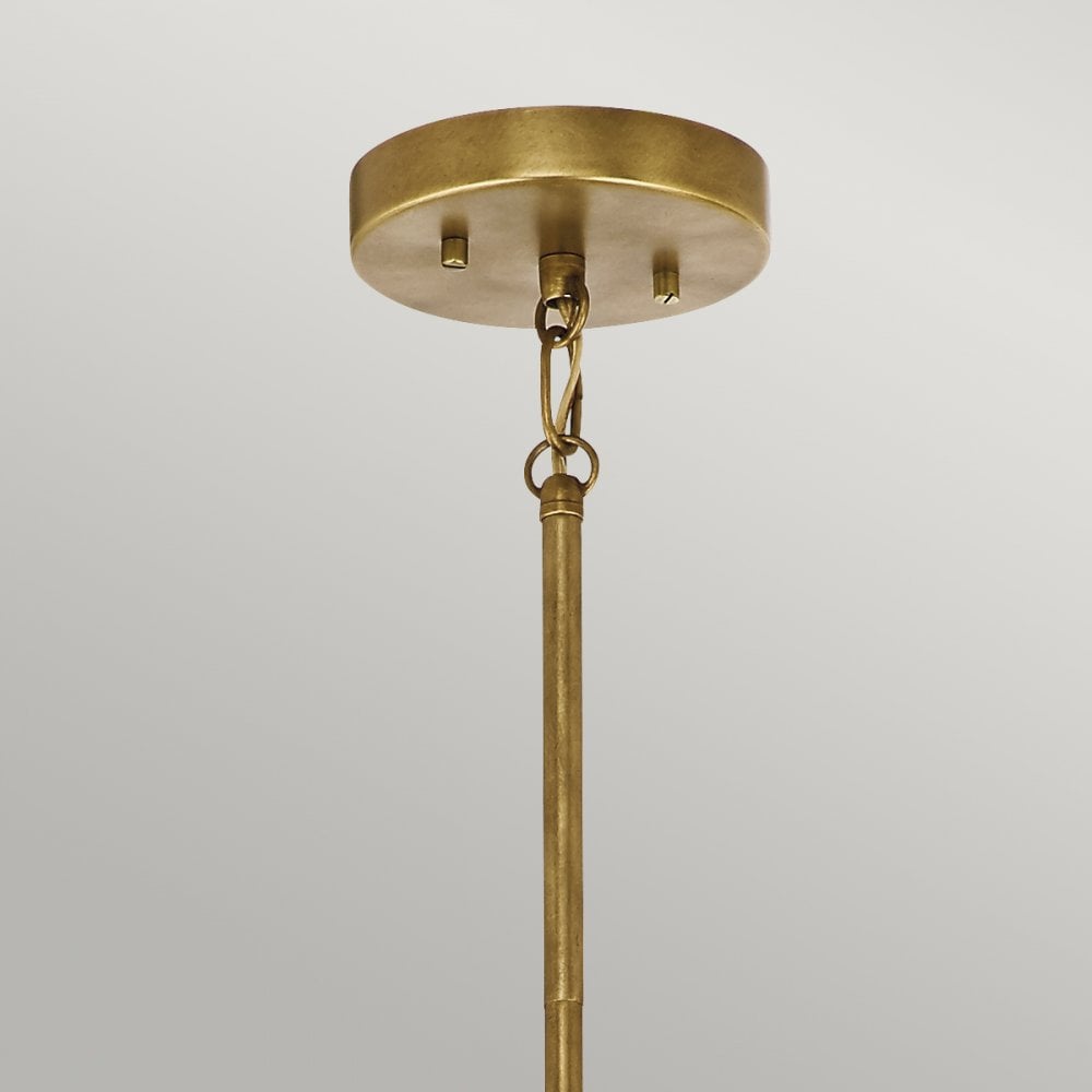 Aster Single Three Light Pendant in Natural Brass