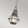 Bridge Point Small Outdoor Chain Lantern in Weathered Zinc