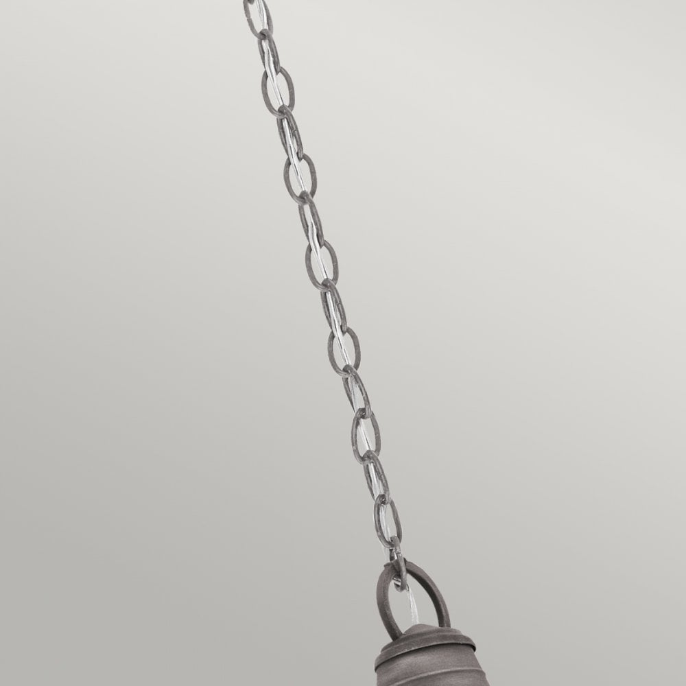 Bridge Point Small Outdoor Chain Lantern in Weathered Zinc