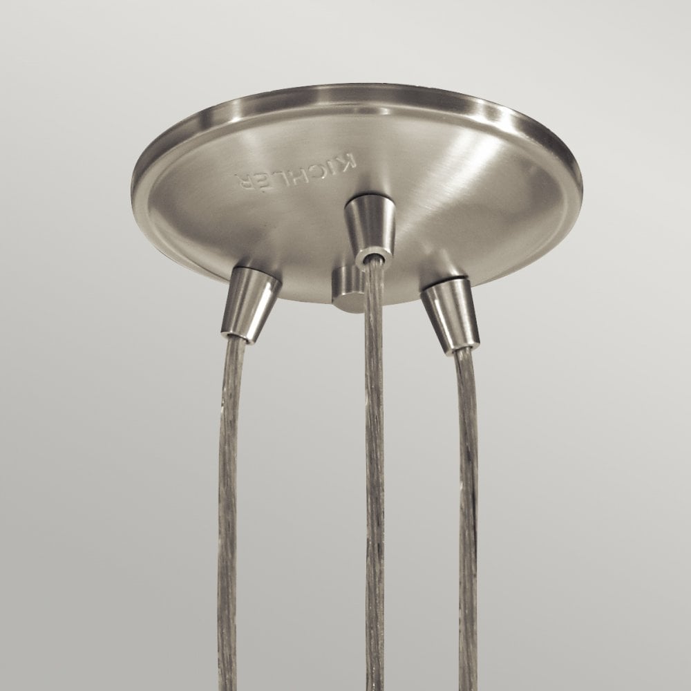 Brinley Three Light Cluster Pendant in Brushed Nickel