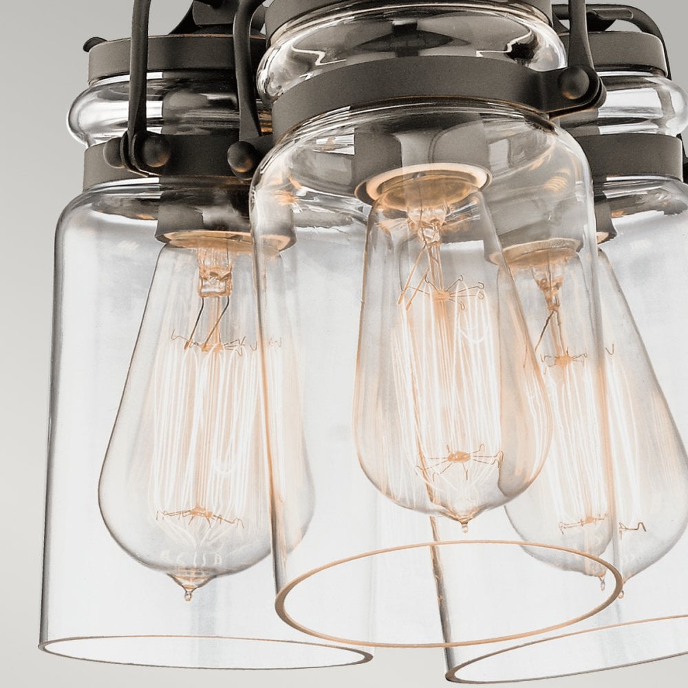 Brinley Three Light Cluster Pendant in Olde Bronze