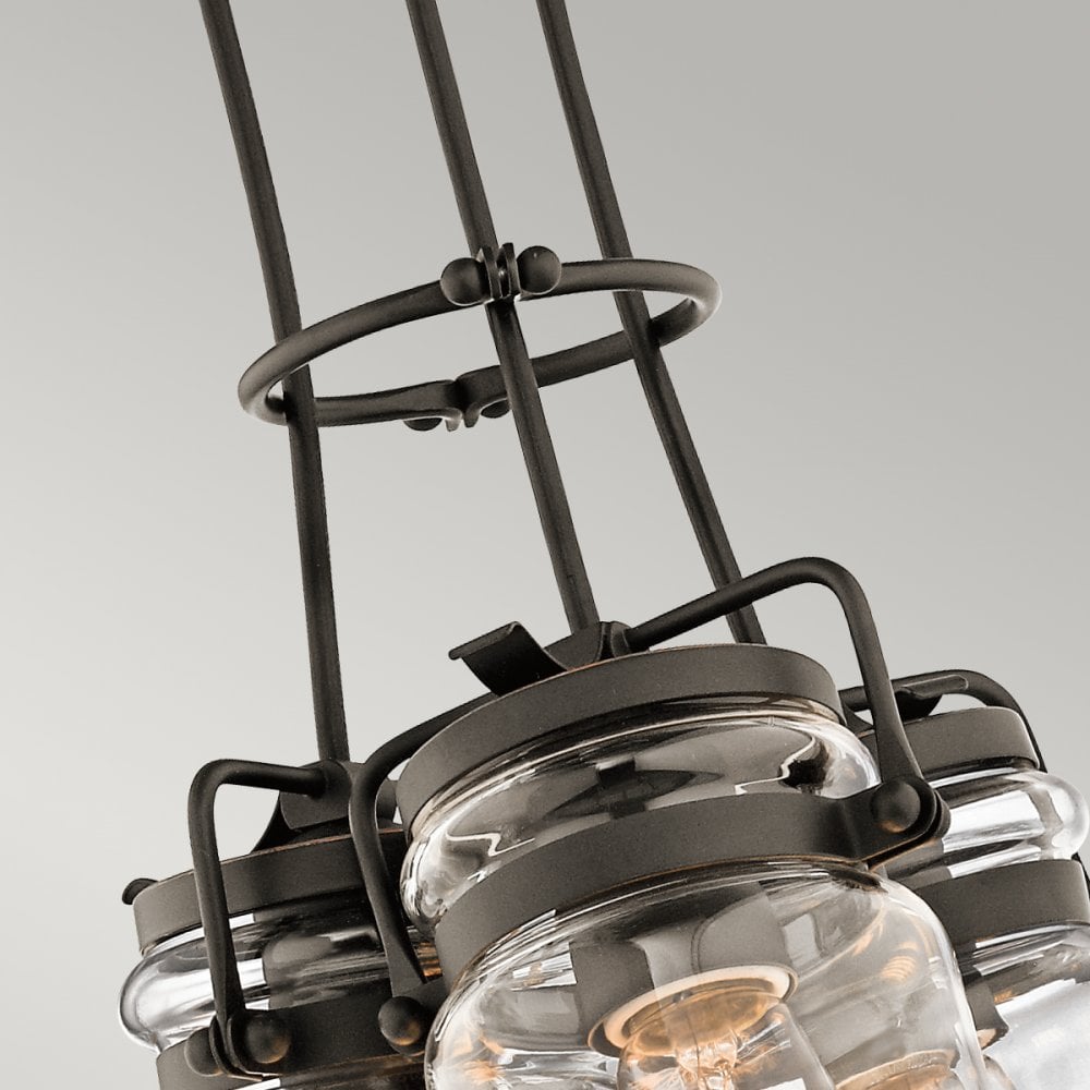 Brinley Three Light Cluster Pendant in Olde Bronze