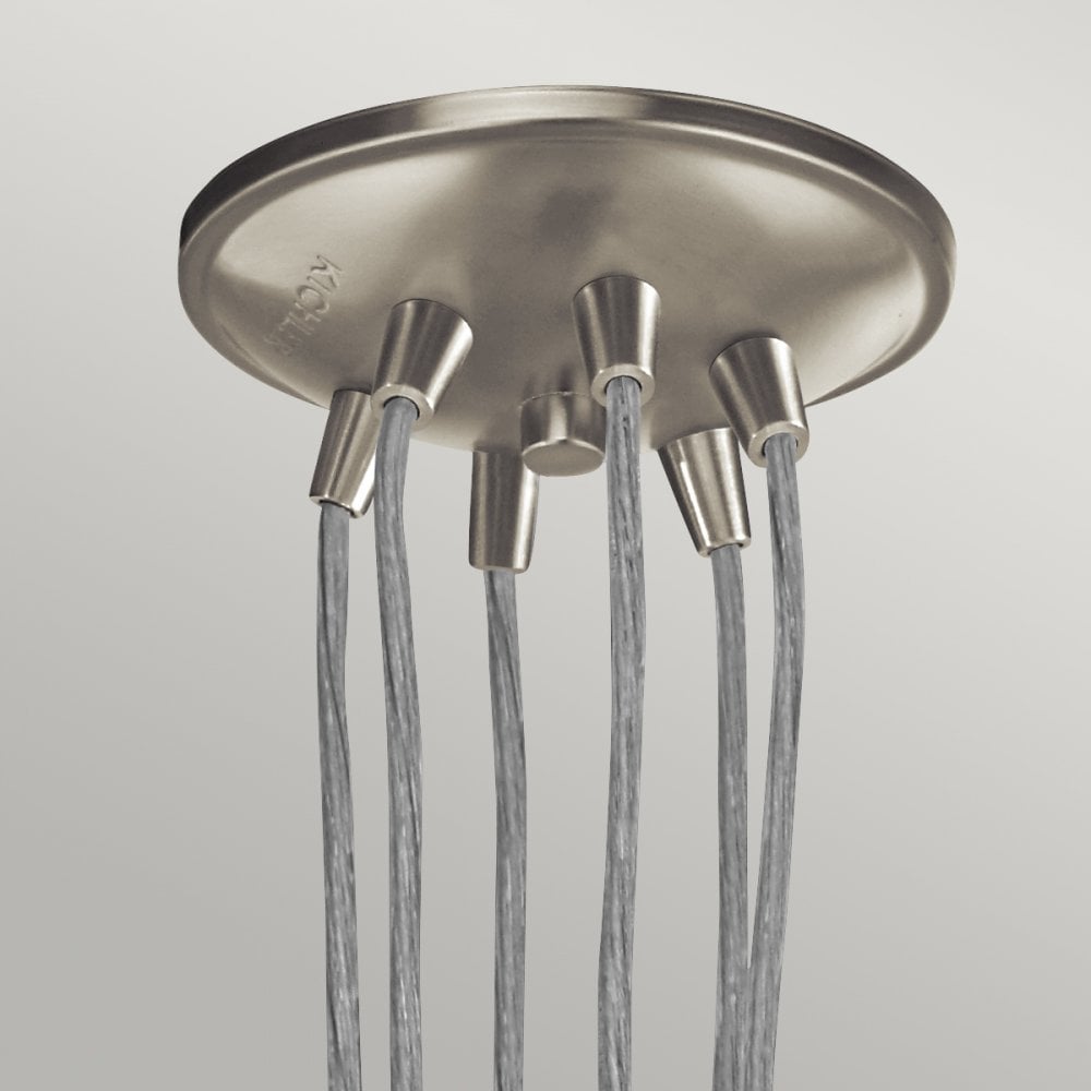 Brinley Six Light Cluster Pendant in Brushed Nickel